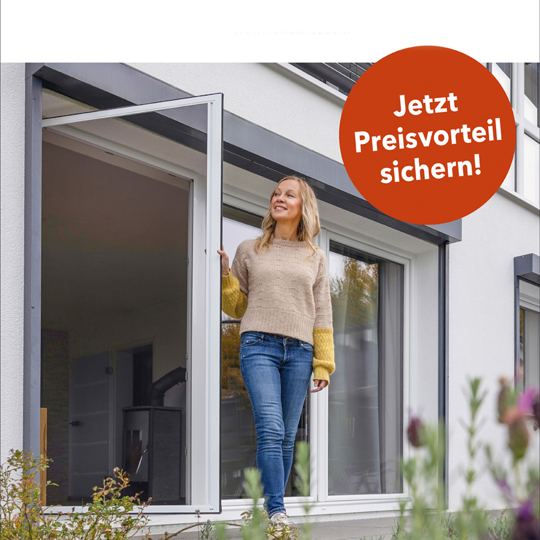 Winteraktion von MHZ. Es wird ein Insektenschutz für die Terrasse gezeigt.